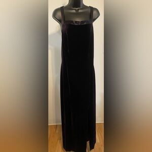 👗➕CDC Caren Desire’e Company Velvet Criss-Cross Back Maxi Dress. Sz 14